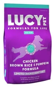 25lb Lucy Pet  Chicken, Brown Rice & Pumpkin LID for Dogs - Items on Sales Now